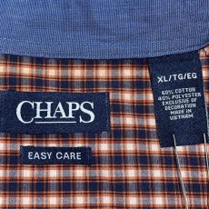 画像9: 「CHAPS(チャップス)」オーバーチェック オレンジ×ネイビー イージーケア ボタンダウンシャツ (9)