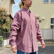 画像17: 「CHAPS(チャップス)」オーバーチェック オレンジ×ネイビー イージーケア ボタンダウンシャツ (17)