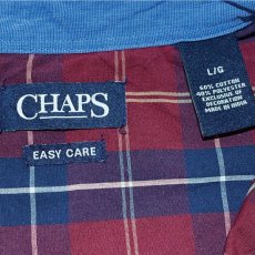 画像9: 「CHAPS(チャップス)」タータンチェック ボルドー×ネイビー イージーケア ボタンダウンシャツ (9)