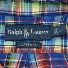画像8: 「RALPH LAUREN(ラルフローレン)」クラシックフィット マドラスチェック ガーゼ ボタンダウンシャツ (8)