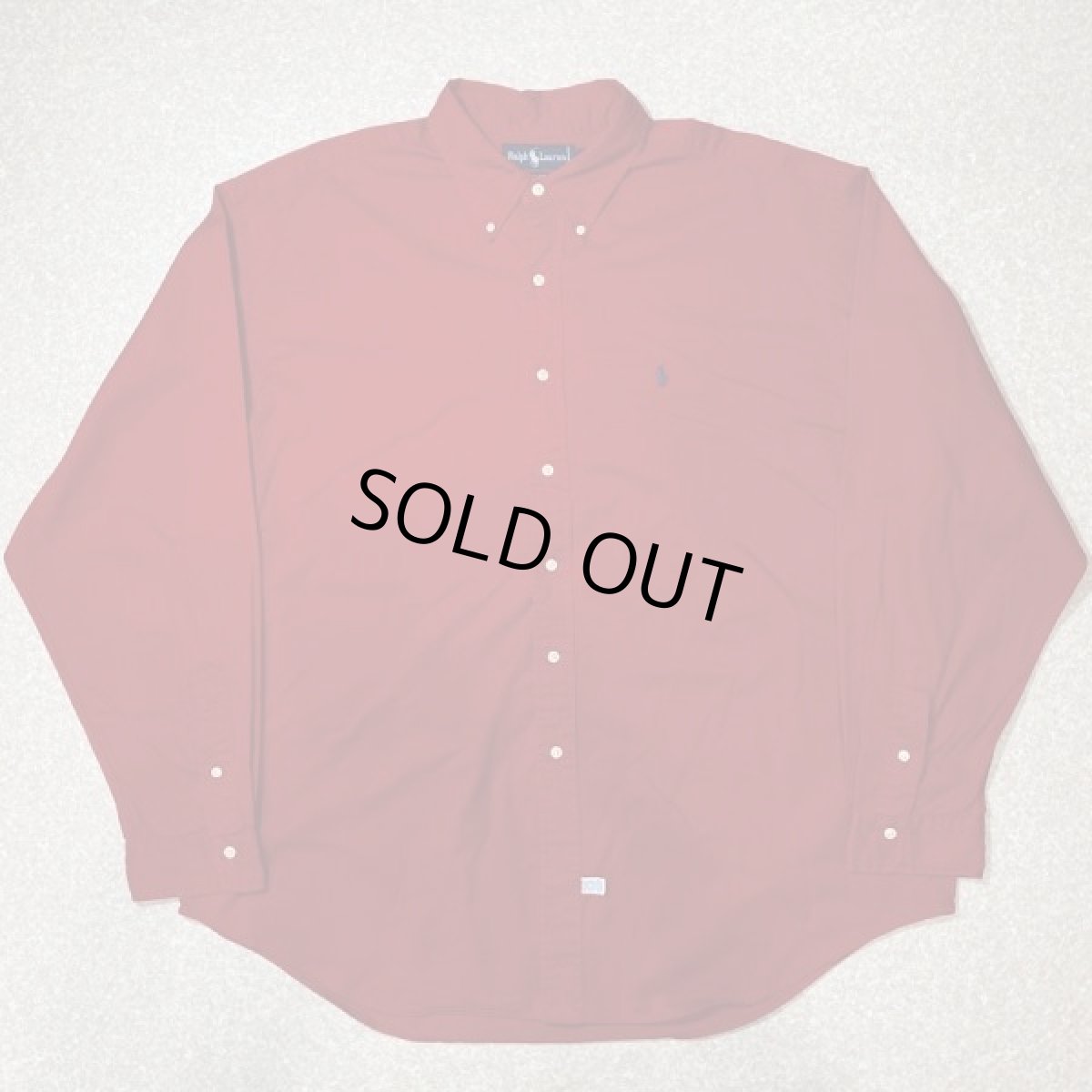 画像1: 「RALPH LAUREN(ラルフローレン)」XXL レッド ツイル ポニー刺繍 ボタンダウンシャツ (1)