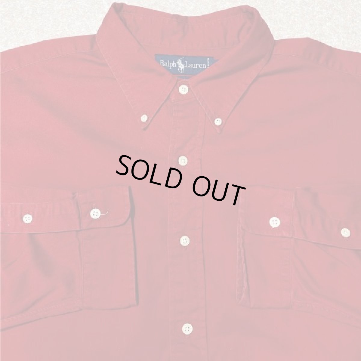 画像3: 「RALPH LAUREN(ラルフローレン)」XXL レッド ツイル ポニー刺繍 ボタンダウンシャツ (3)