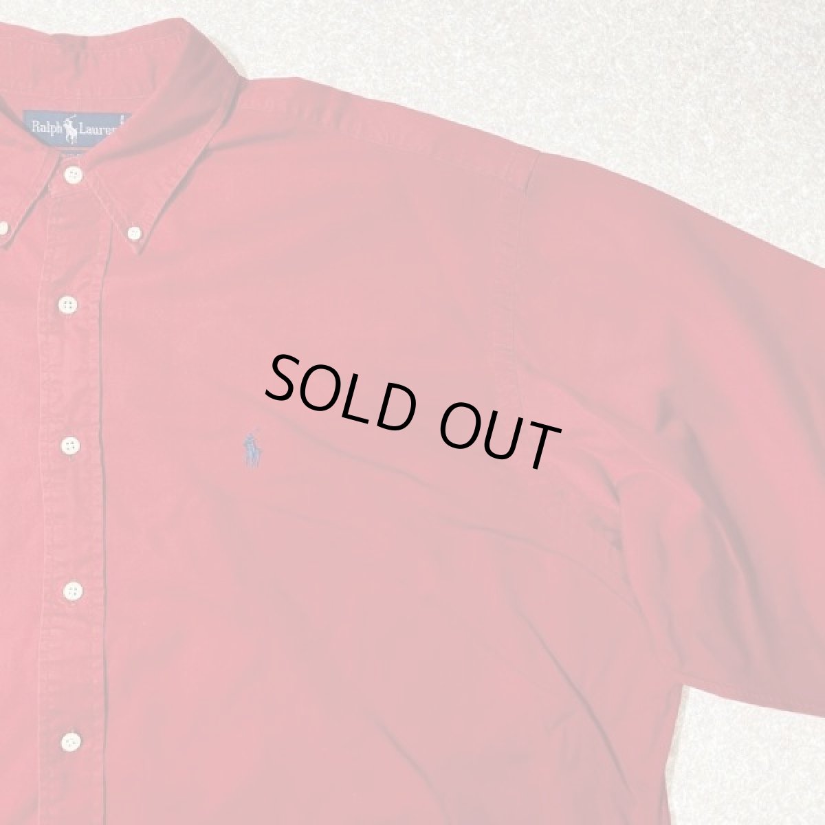 画像4: 「RALPH LAUREN(ラルフローレン)」XXL レッド ツイル ポニー刺繍 ボタンダウンシャツ (4)