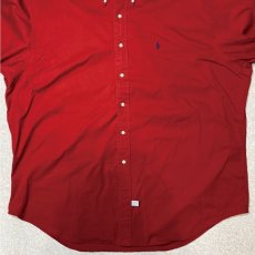 画像5: 「RALPH LAUREN(ラルフローレン)」XXL レッド ツイル ポニー刺繍 ボタンダウンシャツ (5)