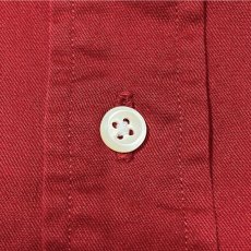 画像9: 「RALPH LAUREN(ラルフローレン)」XXL レッド ツイル ポニー刺繍 ボタンダウンシャツ (9)