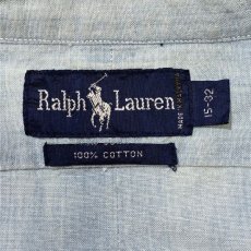 画像8: 「RALPH LAUREN(ラルフローレン)」デニム シャンブレー マルチポニー刺繍 ボタンダウンシャツ (8)