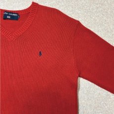 画像5: 「POLO SPORT(ラルフローレン ポロスポーツ)」Vネック 赤 90s ポニー刺繍 コットン ニット (5)