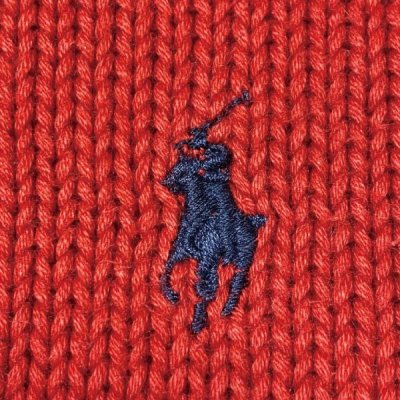 画像1: 「POLO SPORT(ラルフローレン ポロスポーツ)」Vネック 赤 90s ポニー刺繍 コットン ニット