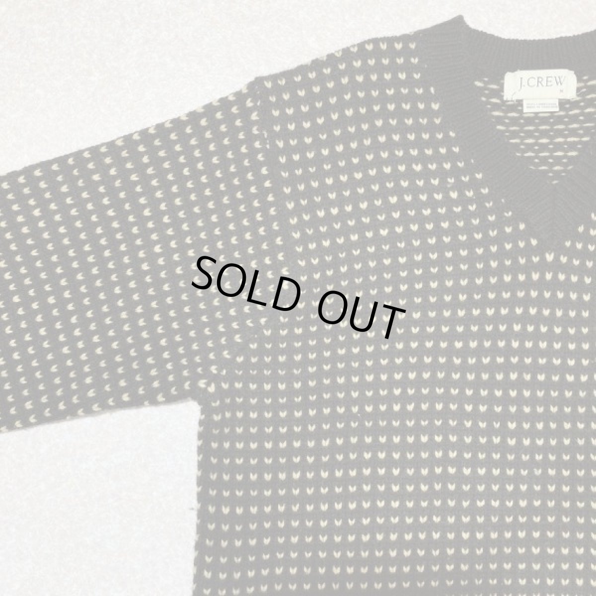 画像2: 「J.Crew(J.クルー)」90s 旧タグ バーズアイ ラムズウール100% Vネック ニット (2)