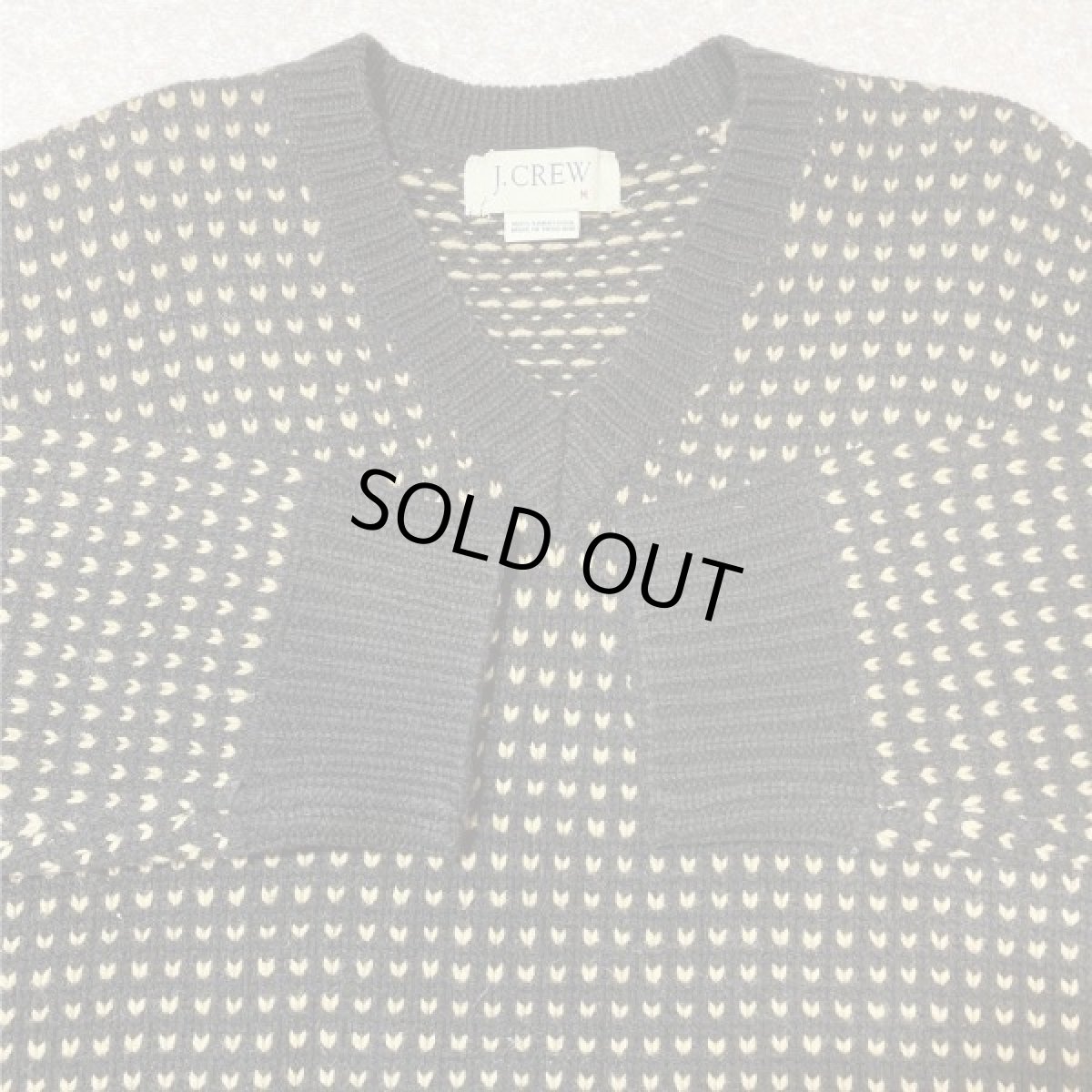 画像3: 「J.Crew(J.クルー)」90s 旧タグ バーズアイ ラムズウール100% Vネック ニット (3)
