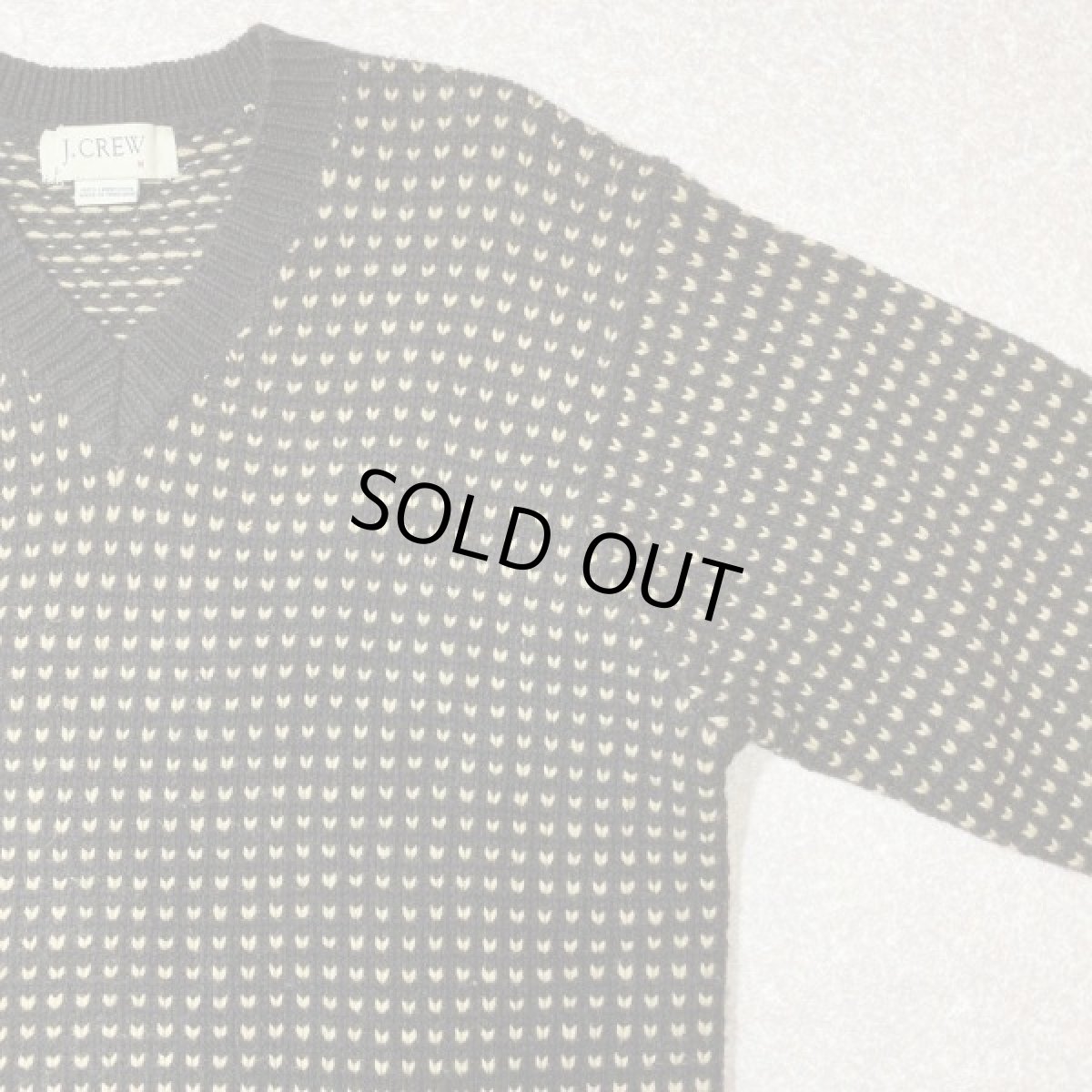 画像4: 「J.Crew(J.クルー)」90s 旧タグ バーズアイ ラムズウール100% Vネック ニット (4)