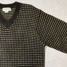 画像4: 「J.Crew(J.クルー)」90s 旧タグ バーズアイ ラムズウール100% Vネック ニット (4)