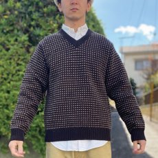 画像16: 「J.Crew(J.クルー)」90s 旧タグ バーズアイ ラムズウール100% Vネック ニット (16)