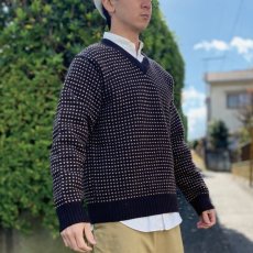 画像17: 「J.Crew(J.クルー)」90s 旧タグ バーズアイ ラムズウール100% Vネック ニット (17)