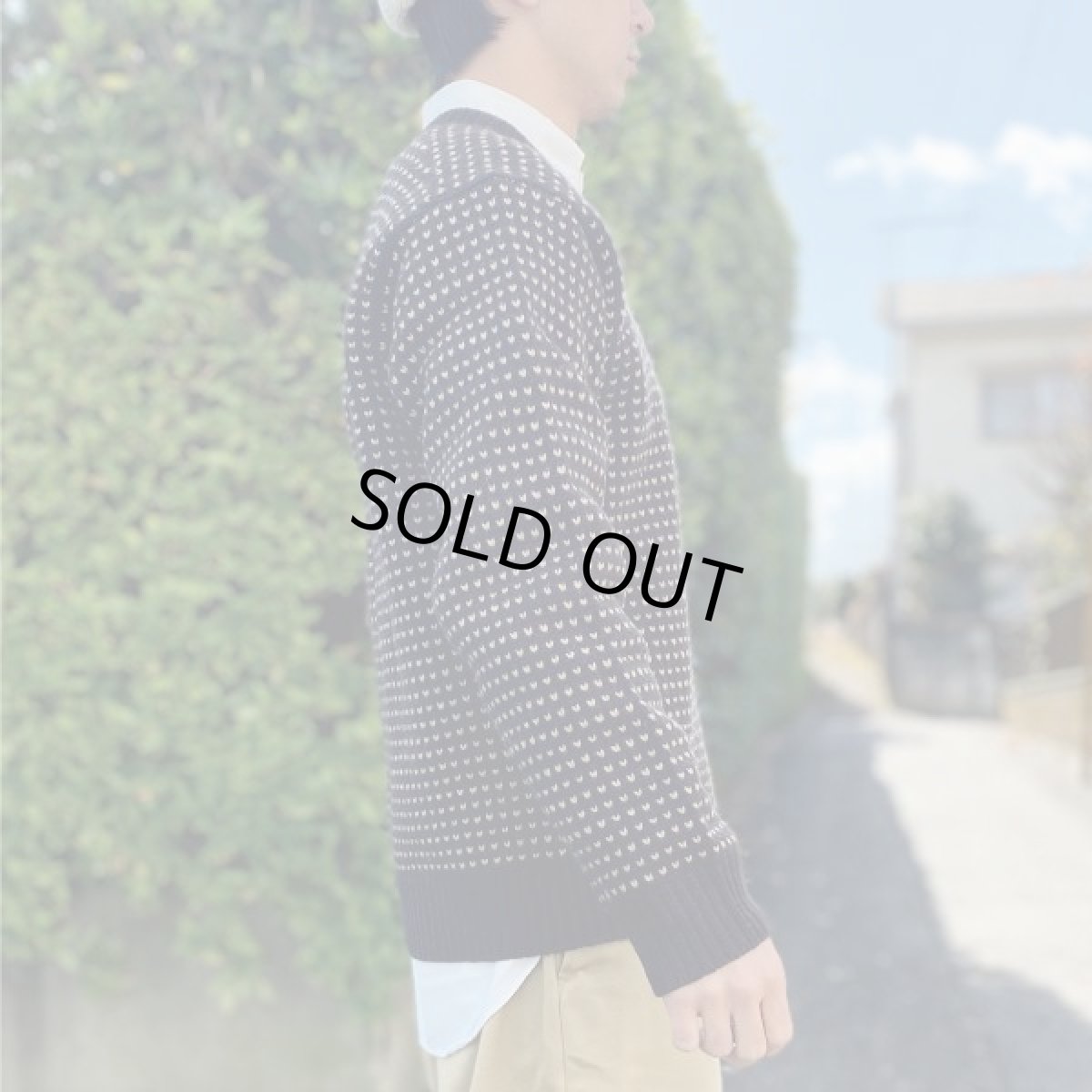 画像18: 「J.Crew(J.クルー)」90s 旧タグ バーズアイ ラムズウール100% Vネック ニット (18)