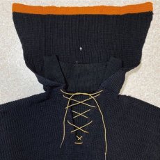 画像4: 「NO BRAND(ノーブランド)」50s 60s セーラーカラー 編み上げ 襟付き ジャンク B品 ヴィンテージ ニット (4)