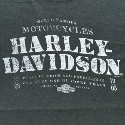 画像1: 「HARLEY-DAVIDSON(ハーレーダビッドソン)」モーターサイクル 両面プリント Tシャツ