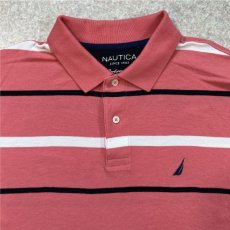 画像3: 「NAUTICA(ノーティカ)」ピンクボーダー ヨット刺繍 クラシックフィット ワンポイント カノコ 半袖ポロシャツ (3)