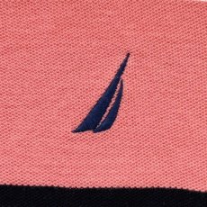 画像6: 「NAUTICA(ノーティカ)」ピンクボーダー ヨット刺繍 クラシックフィット ワンポイント カノコ 半袖ポロシャツ (6)