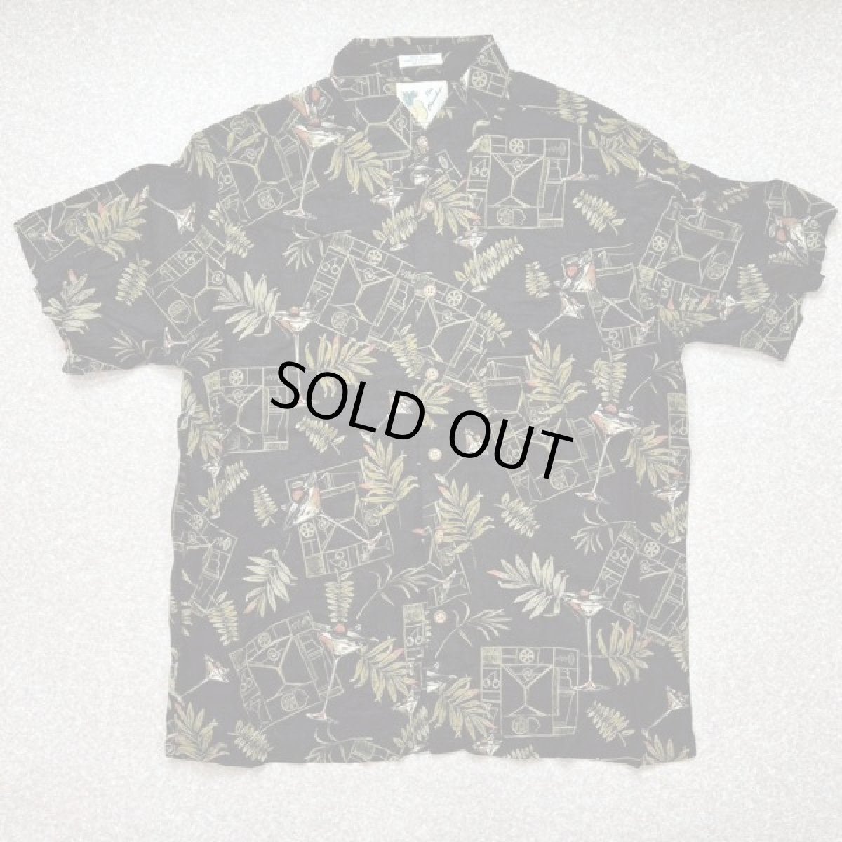 画像1: 「Ron Chereskin(ロン シェレスキン)」ボタニカル柄 カクテル柄 XL アロハシャツ 開襟シャツ (1)