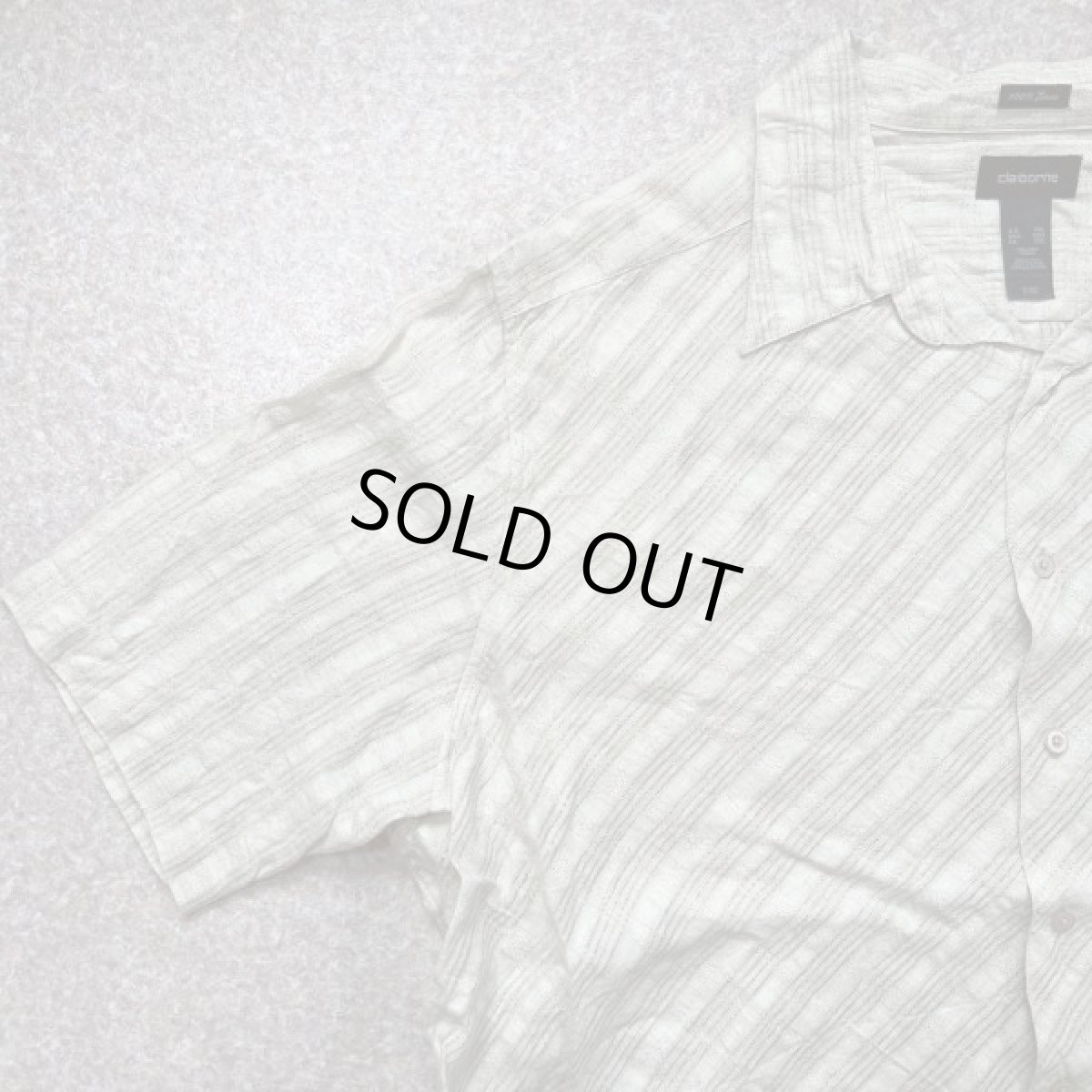 画像2: 「Claiborne(クレイボーン)」斜めチェック柄 XXL リネン 開襟シャツ (2)