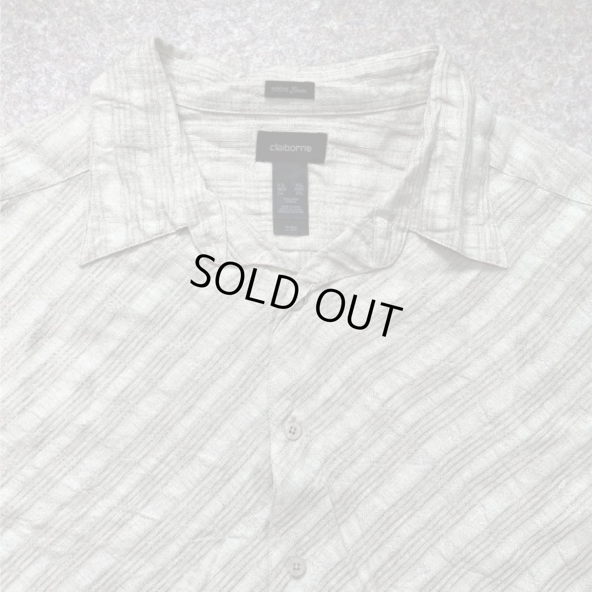 画像3: 「Claiborne(クレイボーン)」斜めチェック柄 XXL リネン 開襟シャツ (3)