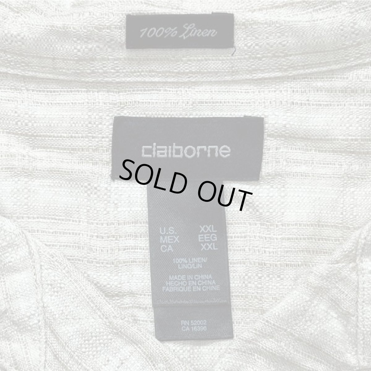 画像7: 「Claiborne(クレイボーン)」斜めチェック柄 XXL リネン 開襟シャツ (7)