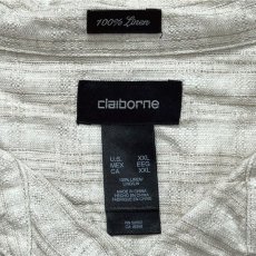 画像7: 「Claiborne(クレイボーン)」斜めチェック柄 XXL リネン 開襟シャツ (7)