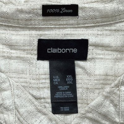 画像2: 「Claiborne(クレイボーン)」斜めチェック柄 XXL リネン 開襟シャツ