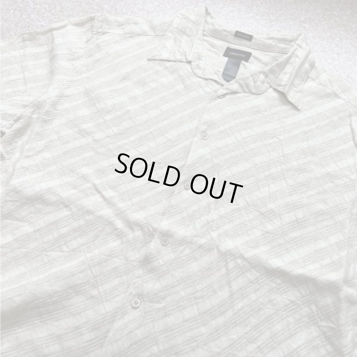 画像15: 「Claiborne(クレイボーン)」斜めチェック柄 XXL リネン 開襟シャツ (15)