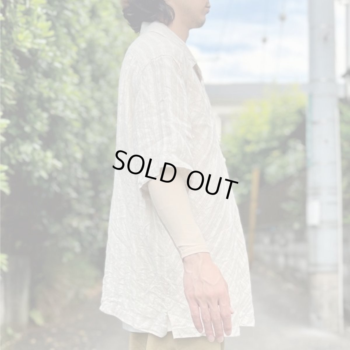 画像18: 「Claiborne(クレイボーン)」斜めチェック柄 XXL リネン 開襟シャツ (18)