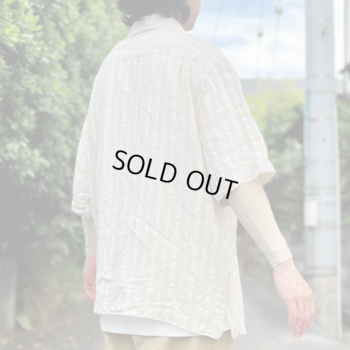 画像19: 「Claiborne(クレイボーン)」斜めチェック柄 XXL リネン 開襟シャツ (19)