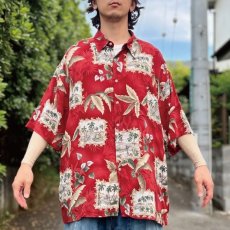 画像16: 「CAMPIA MODA(カンピア モダ)」ボタニカル柄 カヤック XXL レーヨン レギュラーカラー 半袖シャツ (16)