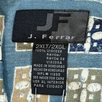 画像2: 「J.Ferrar(ジェイフェラー)」小紋柄 2XLT レーヨン レギュラーカラー 半袖シャツ