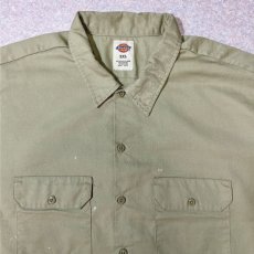 画像3: 「Dickies(ディッキーズ)」574 T/Cツイル カーキ 3XL オーバーサイズ 長袖ワークシャツ (3)