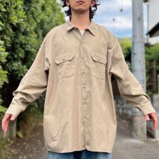 画像16: 「Dickies(ディッキーズ)」574 T/Cツイル カーキ 3XL オーバーサイズ 長袖ワークシャツ (16)