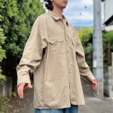 画像17: 「Dickies(ディッキーズ)」574 T/Cツイル カーキ 3XL オーバーサイズ 長袖ワークシャツ (17)