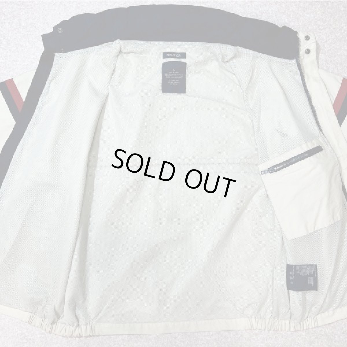 画像9: 「NAUTICA(ノーティカ)」L 2ライン 90s 収納フード ワンポイント刺繍 セーリング ブルゾン (9)