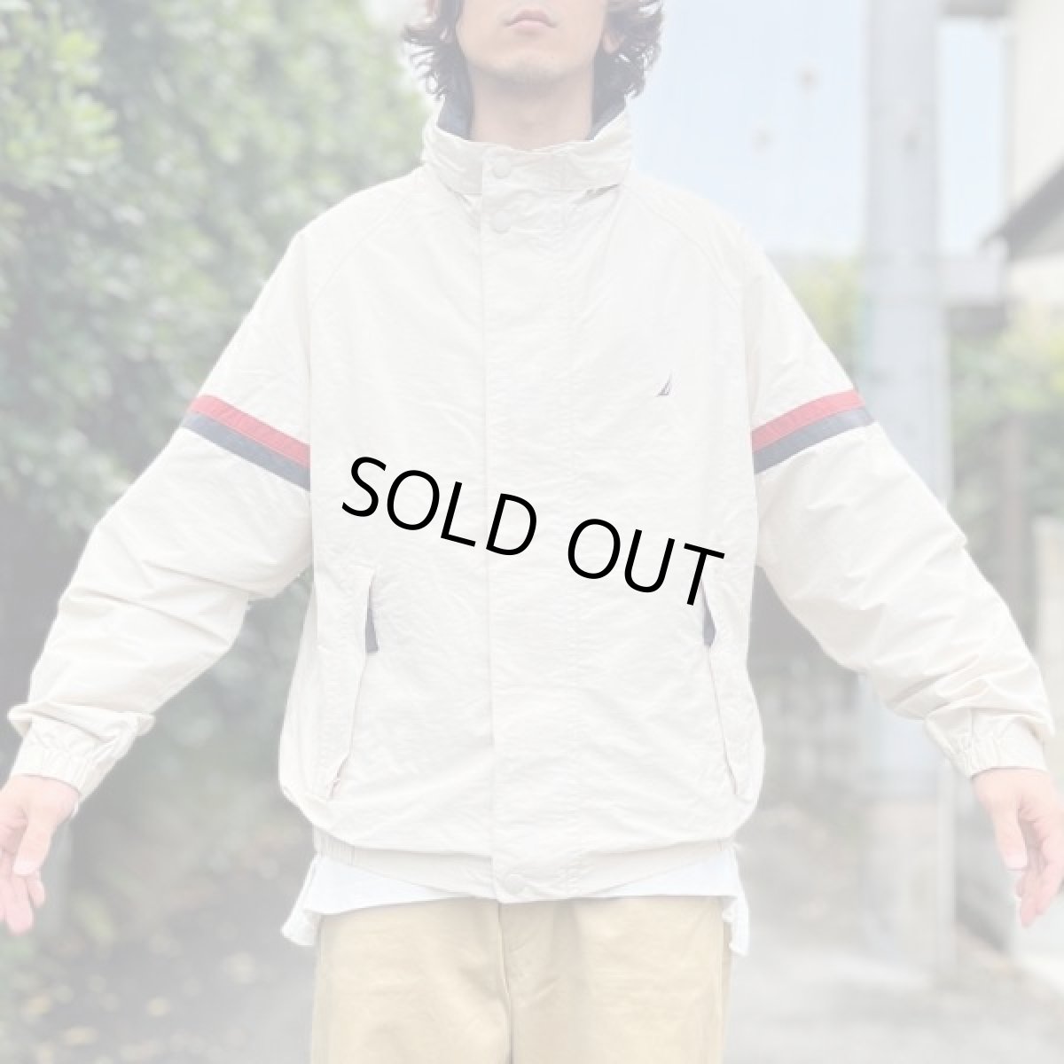 画像16: 「NAUTICA(ノーティカ)」L 2ライン 90s 収納フード ワンポイント刺繍 セーリング ブルゾン (16)