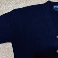 画像2: 「Polo RALPH LAUREN(ポロ ラルフローレン)」ラムズウール100% XL ネイビー カーディガン (2)