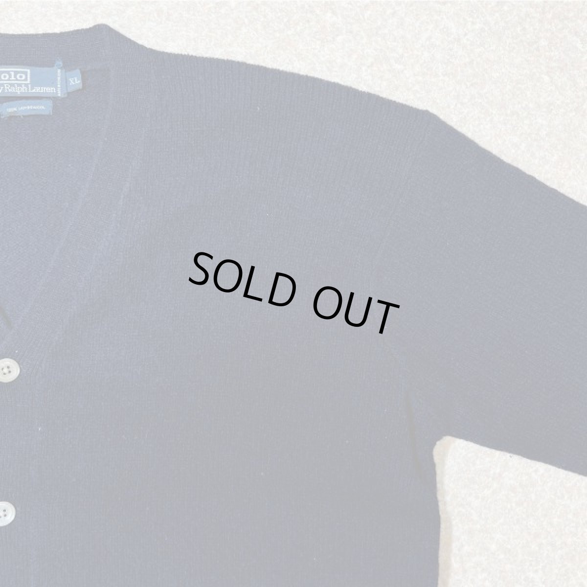 画像4: 「Polo RALPH LAUREN(ポロ ラルフローレン)」ラムズウール100% XL ネイビー カーディガン (4)