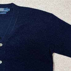 画像4: 「Polo RALPH LAUREN(ポロ ラルフローレン)」ラムズウール100% XL ネイビー カーディガン (4)