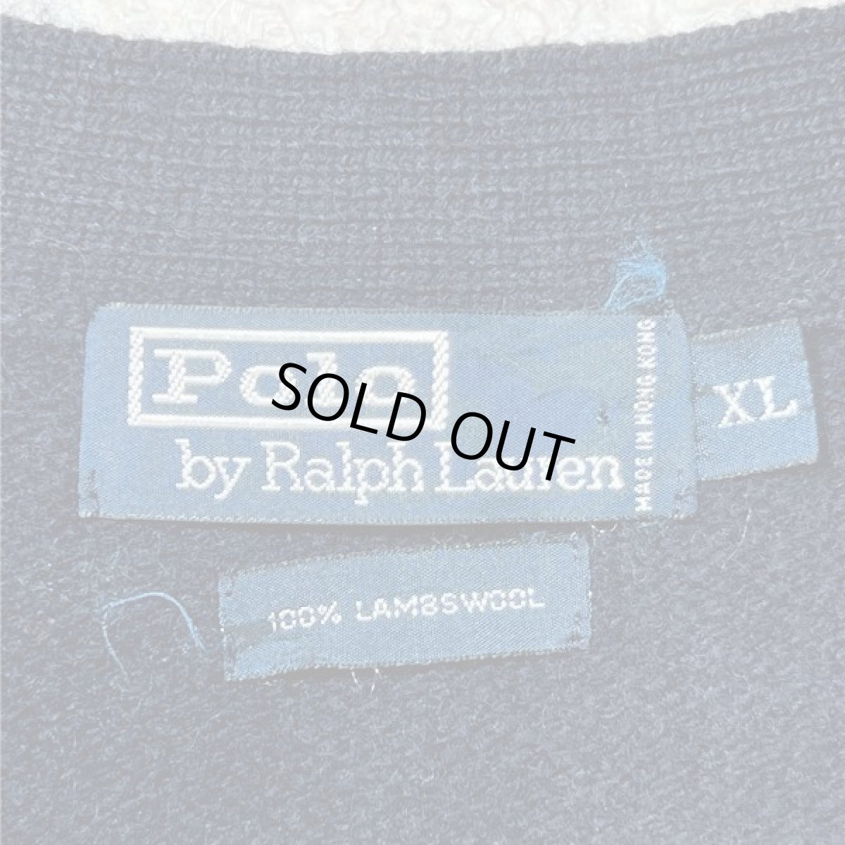 画像8: 「Polo RALPH LAUREN(ポロ ラルフローレン)」ラムズウール100% XL ネイビー カーディガン (8)