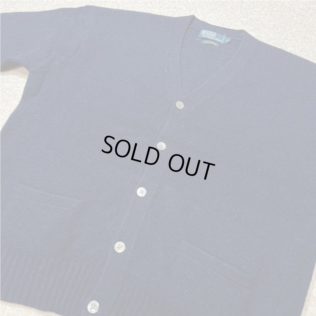 画像15: 「Polo RALPH LAUREN(ポロ ラルフローレン)」ラムズウール100% XL ネイビー カーディガン (15)