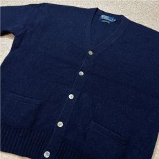 画像15: 「Polo RALPH LAUREN(ポロ ラルフローレン)」ラムズウール100% XL ネイビー カーディガン (15)