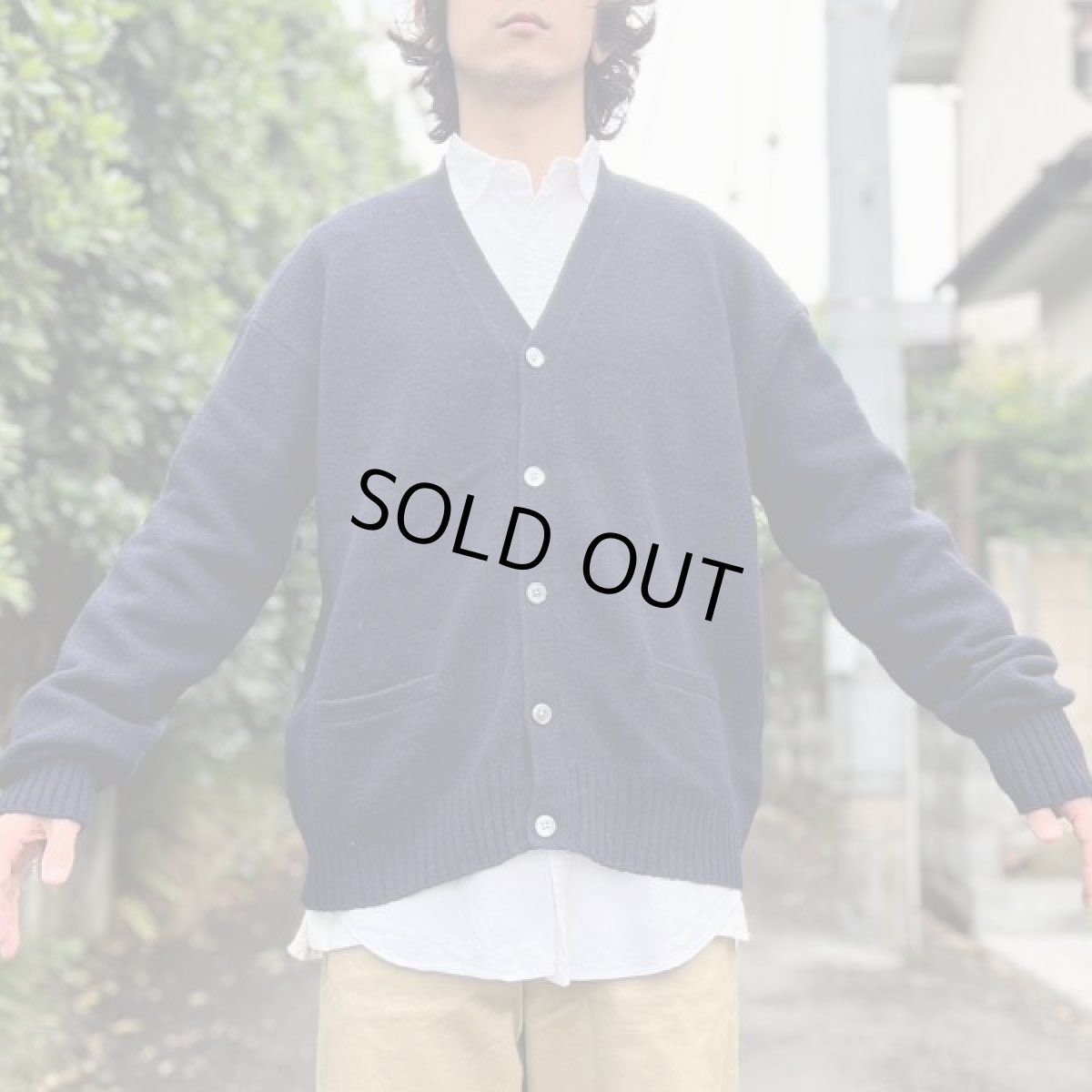 画像16: 「Polo RALPH LAUREN(ポロ ラルフローレン)」ラムズウール100% XL ネイビー カーディガン (16)