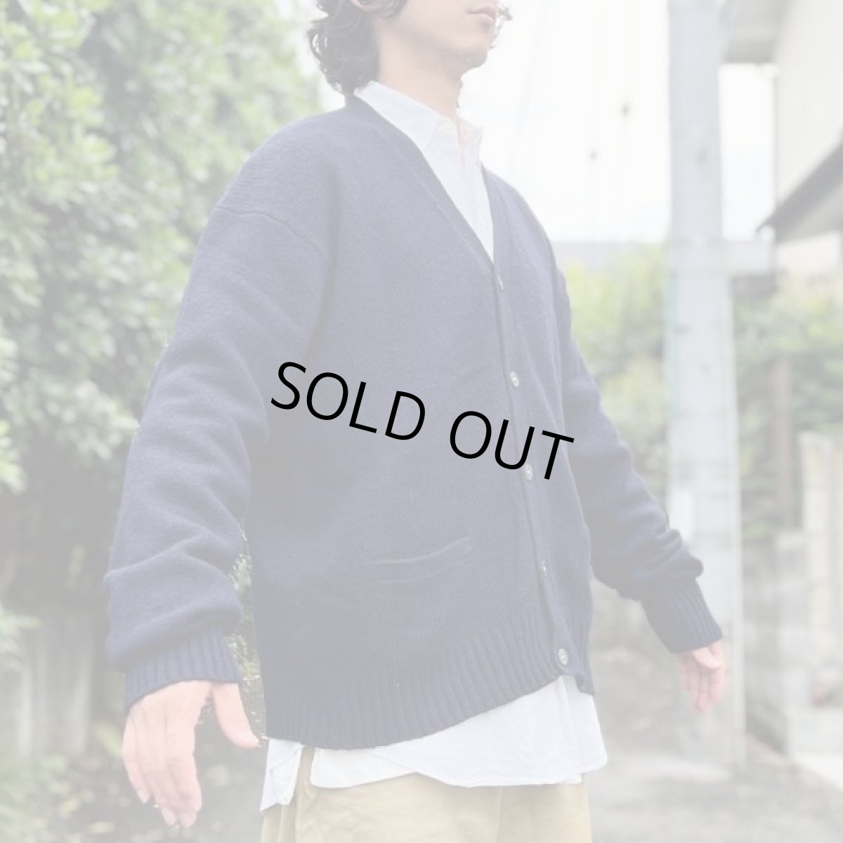 画像17: 「Polo RALPH LAUREN(ポロ ラルフローレン)」ラムズウール100% XL ネイビー カーディガン (17)