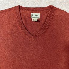 画像3: 「L.L.Bean(エルエルビーン)」XLT カシミヤ混紡 テラコッタ Vネック ニット (3)