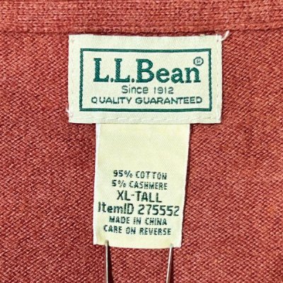 画像1: 「L.L.Bean(エルエルビーン)」XLT カシミヤ混紡 テラコッタ Vネック ニット