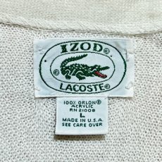 画像7: 「LACOSTE(ラコステ)」IZOD アイゾッド 80s 90s USA製 Lサイズ ホワイト アクリルニット カーディガン (7)